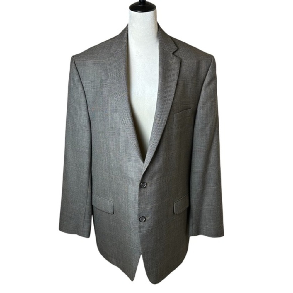 LRL Ralph Lauren 100% Wool Heritage Houndstooth Blazer Jacket Sport Coat 46 Long